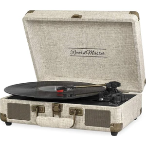 Record Master ST14012 Retro Pikap - Bej -  Bluetooth ve Şarj Özellikli  -Kumaş Kaplama- Tüm Plak Türlerini Çalabilme