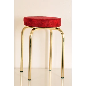 Yılmaz Masacılık Tekli Kırmızı Ninova Altın Ahtapot Tabure Mutfak Taburesi Demir Tabure