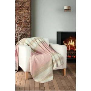 Genç Ev Home Örgü Pudra Çift Kişilik Battaniye 180 x 220 cm