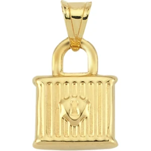 Altın Sepeti Altın Kilit Şekilli Kolye Ucu