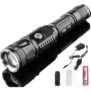 Good Shop Güçlü El Feneri Lamba Torch USB Şarj Edilebilir Su Geçirmez LED Lamba Ultra Parlak (Yurt Dışından)
