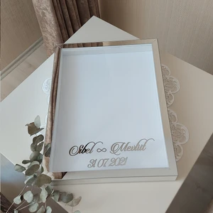 Verda Çerçeve 30X40 cm Yeni Trend Gümüş Kaplı Çerçeve-Isimli ve Tarihli!gül Kutusu