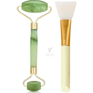 Çift Taraflı Yeşim Taşı ve Yüz Maskesi Sürme & Soyma Aparatı ,plastik Uçlu Maske Fırçası