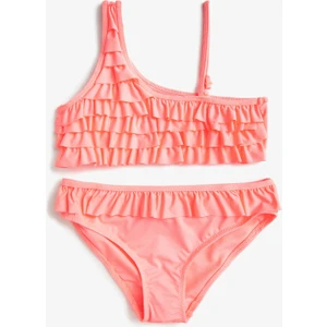 Kız Çocuk Fırfırlı Bikini Takımı