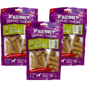 Dental Natürel Pres Köpek Kemirme Kemiği - Üçlü Set- 5 Santim - 75'li Paket - 750 Gram