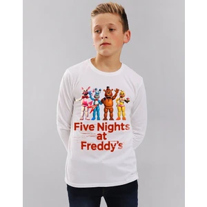 Fnaf Uzun Kollu Çocuk Tişört Beyaz