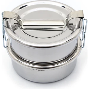 BAYDURSAN PASLANMAZ ÇELİK SEFERTASI, SAKLAMA KABI, KALIN PARLAK ÇELİK 2'Lİ