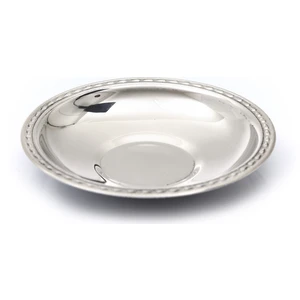 Bay Dursan BAYDURSAN PASLANMAZ ÇELİK ÇAY TABAĞI, METAL PARLAK ÇAY TABAK DAMLA DESENLİ LÜX