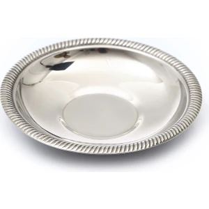 BAYDURSAN PASLANMAZ ÇELİK ÇAY TABAĞI, METAL PARLAK ÇAY TABAK ZİNCİR DESENLİ LÜX
