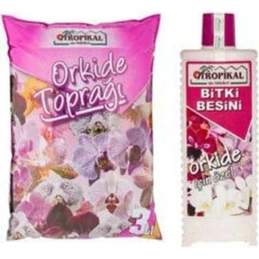 Yeşili Market Tropikal Orkide Toprağı 3 Lt +  225 ml Orkide Bitki