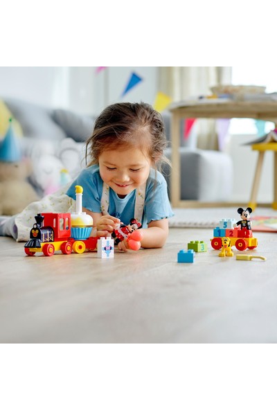 LEGO® DUPLO® ǀ Disney Mickey ve Minnie Doğum Günü Treni 10941 - Küçük Çocuk için Rakamlı Eğitici ve Öğretici Oyuncak Yapım Seti (22 Parça)