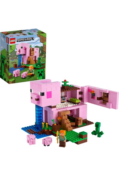 LEGO® Minecraft™ Domuz Evi 21170 - Çocuklar için Alex, Creeper ve Domuz Ev İçeren Minecraft Oyuncağı Yapım Seti (490 Parça)