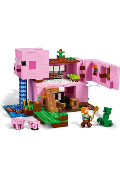 LEGO® Minecraft™ Domuz Evi 21170 - Çocuklar için Alex, Creeper ve Domuz Ev İçeren Minecraft Oyuncağı Yapım Seti (490 Parça)
