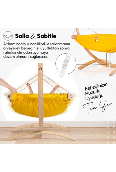 Kiwi Sleepwell Doğal Ahşap Platformlu Sallanır Bebek Hamağı