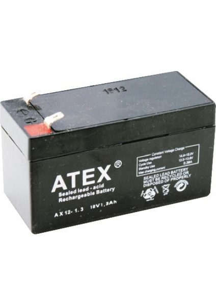 12 V 1,3 Ah Akü