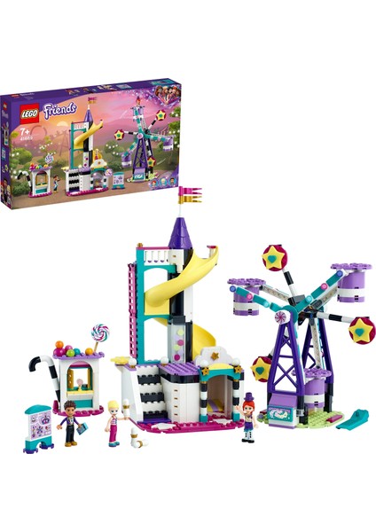 Friends Sihirli Dönme Dolap ve Kaydırak 41689 Çocuklar İçin Yapım Seti; 3 Mini Bebekli LEGO Lunapark (545 Parça)