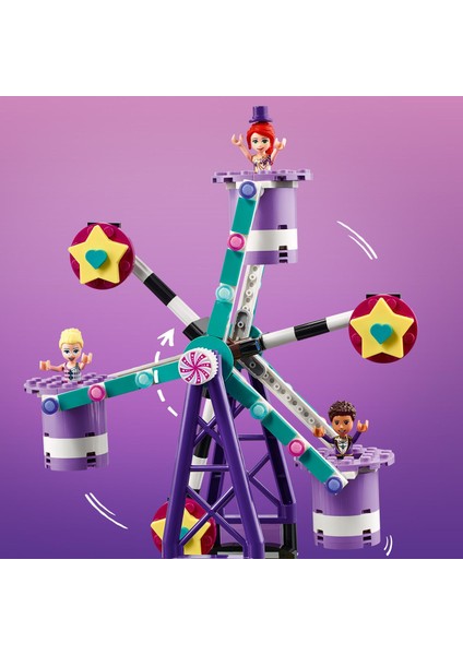 Friends Sihirli Dönme Dolap ve Kaydırak 41689 Çocuklar İçin Yapım Seti; 3 Mini Bebekli LEGO Lunapark (545 Parça) modelleri
