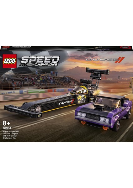 Speed Champions Mopar Dodge//SRT Top Fuel Dragster and 1970 Dodge Challenger T/A 76904 - Araba Sevenler İçin Koleksiyonluk Oyuncak Yapım Seti (627 Parça) modelleri
