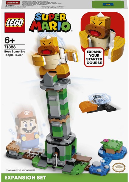 Super Mario# Boss Sumo Bro Devrilen Kule Ek Macera Seti 71388 - Çocuklar için Yaratıcı Oyuncak Yapım Seti (231 Parça)