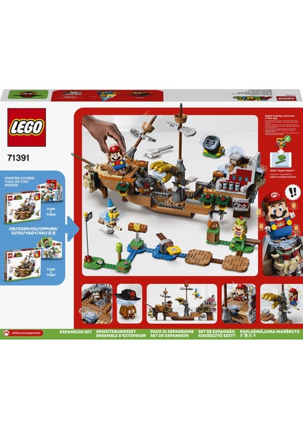 Super Mario# Bowser#ın Zeplini Ek Macera Seti 71391 - Çocuklar için Koleksiyonluk Yap-Sergile Oyuncak Yapım Seti (1152 Parça)
