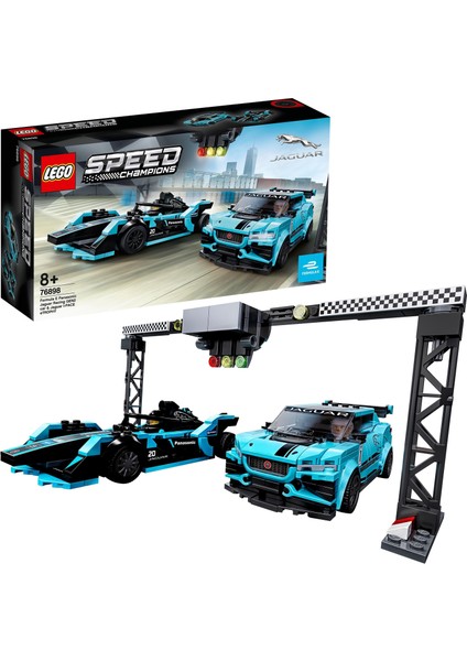® Speed Champions 76898 Formula E Panasonic Jaguar Racing Gen2 araba ve Jaguar I-PACE eTROPHY