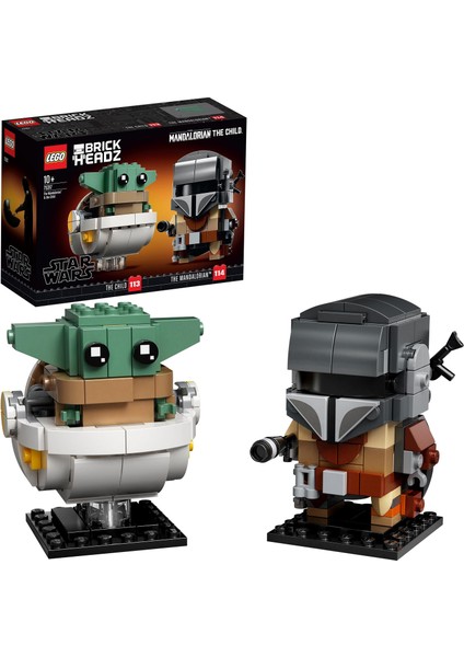 LEGO® BrickHeadz# Star Wars# The Mandalorian# & The Child 75317- 10 Yaş ve Üzeri Star Wars Sevenler İçin Baby Yoda İçerenYaratıcı Oyuncak Yapım Seti (295 Parça)