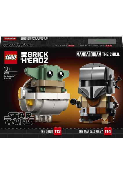 LEGO® BrickHeadz# Star Wars# The Mandalorian# & The Child 75317- 10 Yaş ve Üzeri Star Wars Sevenler İçin Baby Yoda İçerenYaratıcı Oyuncak Yapım Seti (295 Parça)