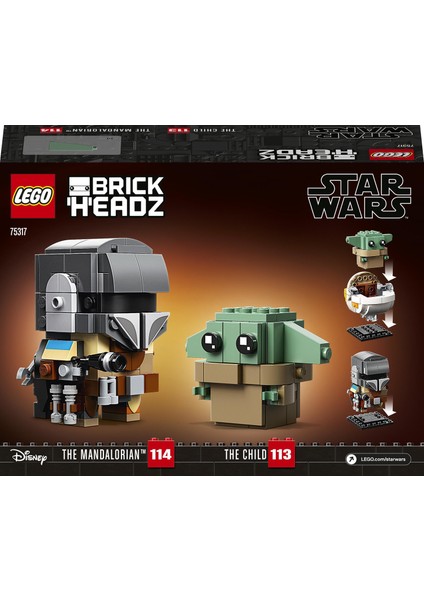 LEGO® BrickHeadz# Star Wars# The Mandalorian# & The Child 75317- 10 Yaş ve Üzeri Star Wars Sevenler İçin Baby Yoda İçerenYaratıcı Oyuncak Yapım Seti (295 Parça)