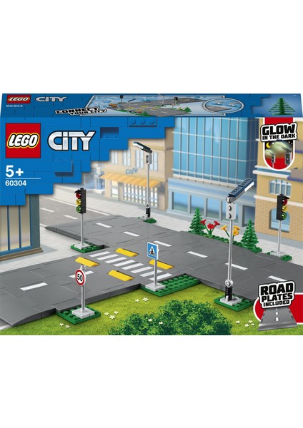 LEGO® City Yol Zeminleri 60304 - 5 Yaş ve Üzeri Çocuklar İçin LEGO® City Setleriyle Uyumlu Yaratıcı Oyuncak Yapım Seti (112 Parça)