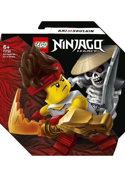 LEGO® NINJAGO® Efsanevi Savaş Seti # Kai ile Skulkin 71730 - Dönen Savaş Oyuncağı İçeren Yapım Seti (61 Parça)