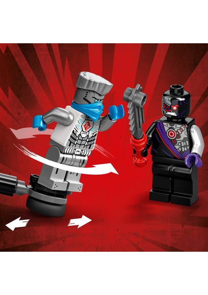 NINJAGO® Efsanevi Savaş Seti # Zane ile Nindroid 71731 - Dönen Savaş Oyuncağı İçeren Ninja Yapım Seti (56 Parça)