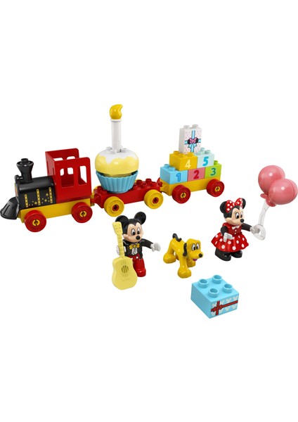 ® DUPLO®| Disney Mickey ve Minnie Doğum Günü Treni 10941 - 2 Yaş ve Üzeri Çocuklar için Rakamlı Doğum Günü Treni İçeren Eğitici Yapım Seti (22 Parça)