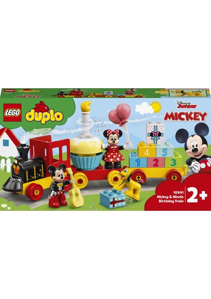 ® DUPLO®| Disney Mickey ve Minnie Doğum Günü Treni 10941 - 2 Yaş ve Üzeri Çocuklar için Rakamlı Doğum Günü Treni İçeren Eğitici Yapım Seti (22 Parça)