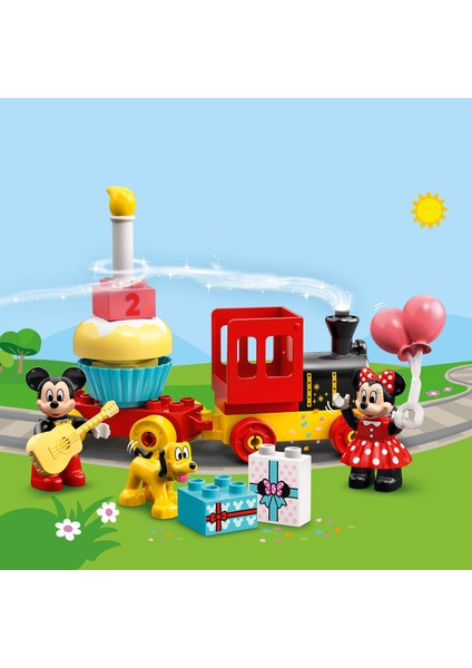 ® DUPLO®| Disney Mickey ve Minnie Doğum Günü Treni 10941 - 2 Yaş ve Üzeri Çocuklar için Rakamlı Doğum Günü Treni İçeren Eğitici Yapım Seti (22 Parça)