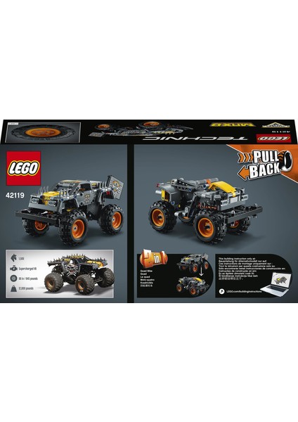Technic Monster Jam® Max-D® 42119 - Çocuklar için Canavar Kamyon Oyuncak Yapım Seti (230 Parça)
