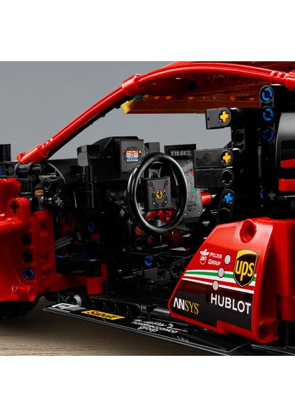 Technic Ferrari 488 GTE #AF Corse #51# 42125 - Spor Araba Seven Yetişkinler İçin Koleksiyonluk Yaratıcı Oyuncak Model Yapım Seti (1677 Parça)