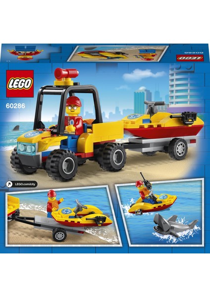 LEGO® City Plaj Kurtarma ATV'si 60286 - Çocuklar İçin Yaratıcı Oyuncak Yapım Seti (79 Parça)