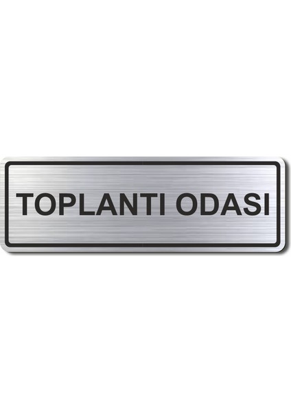 Toplantı Odası Kapı Yönlendirme Levhası 15 cm x 5 cm Gümüş Renkli Rezopal Levha