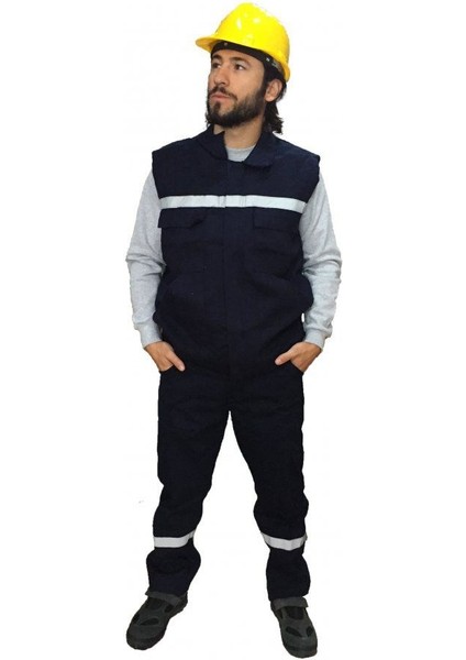 Iş Takımı 7/7 Gabardin Pamuk Kapitoneli Reflektörlü Lacivert