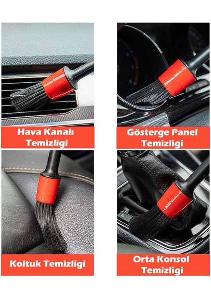 Detail Dash Brush Detay Fırçası Seti 5'li Detaylı Farklı Boyutlarda Fırça Seti