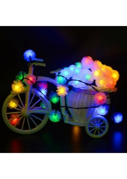 6.5 Metre 30 LED Rgb Çok Renkli Kar Tanesi Güneş Enerjili Su Geçirmez Renkli LED Lamba Bahçe Teras Balkon Ağaç Solar Aydınlatma