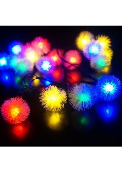 6.5 Metre 30 LED Rgb Çok Renkli Kar Tanesi Güneş Enerjili Su Geçirmez Renkli LED Lamba Bahçe Teras Balkon Ağaç Solar Aydınlatma