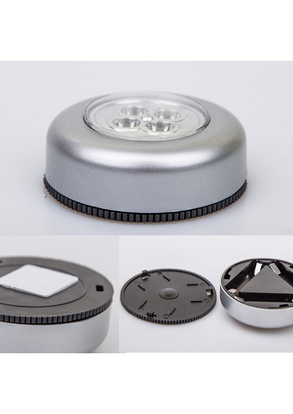 Kablosuz Spot Pilli Dokunmatik LED Lamba 3 Ledli Dolap Lambası