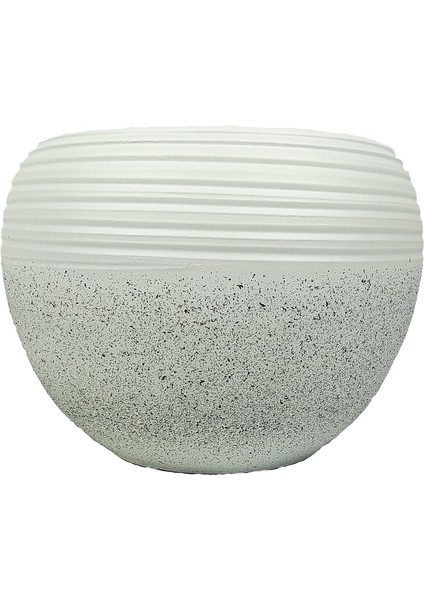 Ev Dekorasyon Beyaz Granit Küp Saksı Saksılık Salon Çiçeklik Büyük Boy