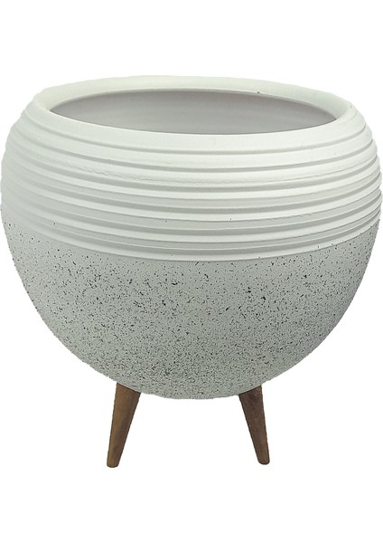 Ev Dekorasyon Beyaz Granit Küp Saksı Saksılık Salon Çiçeklik Büyük Boy 3 Ayaklı modelleri