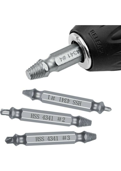 Hasarlı Vida Çıkarıcı Küflü Vida Sökücü Speed Out Bits Uç 4 Parça