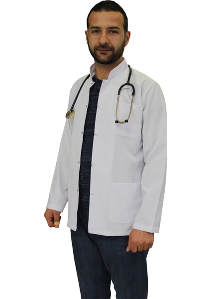 Hakim Yaka Erkek Doktor Önlüğü , Hemşir , Öğretmen , Lab Eczacı Laboratuvar Önlüğü , Beyaz Önlük