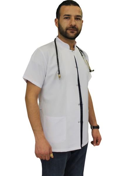 Hakim Yaka Erkek Doktor Önlüğü , Hemşir , Öğretmen , Lab Eczacı Laboratuvar Önlüğü , Beyaz Önlük