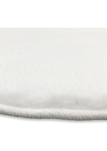 Yıkanabilir Post Peluş Desen 4004 Süt Beyaz 100X100 cm Daire Dod Taban Halı fiyatları