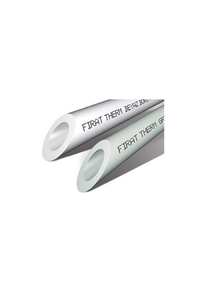 Fıratboru PN25 Pprc Plastik Boru 25 Mm. Beyaz Temiz Su Tesisat Borusu 80 Mt.